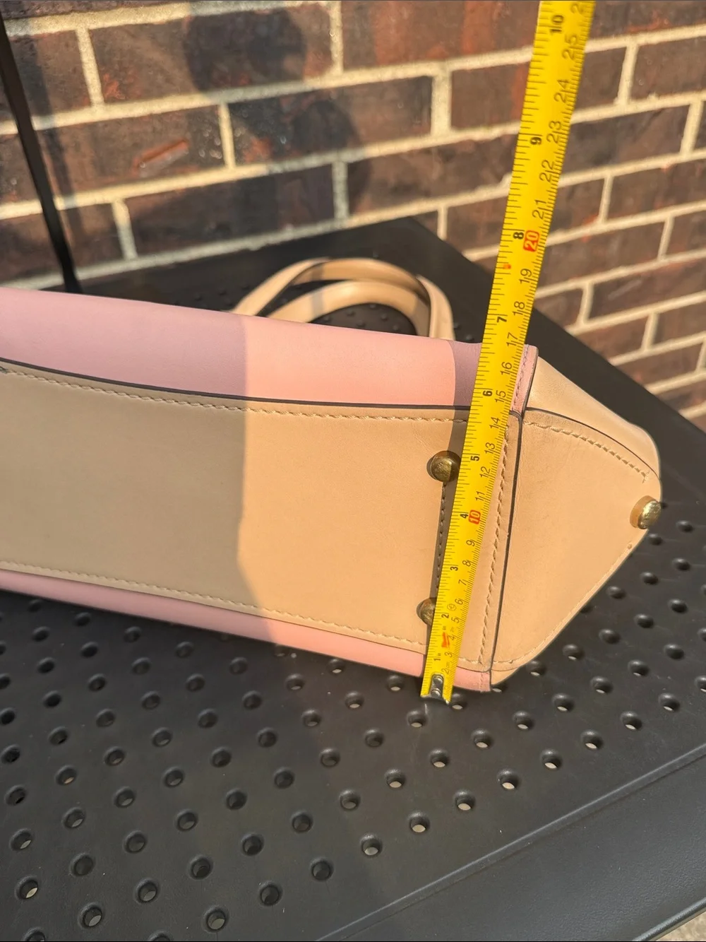 Coach Grace 26831 Colorblock Leather Satchel Beechwood Pink Ivory